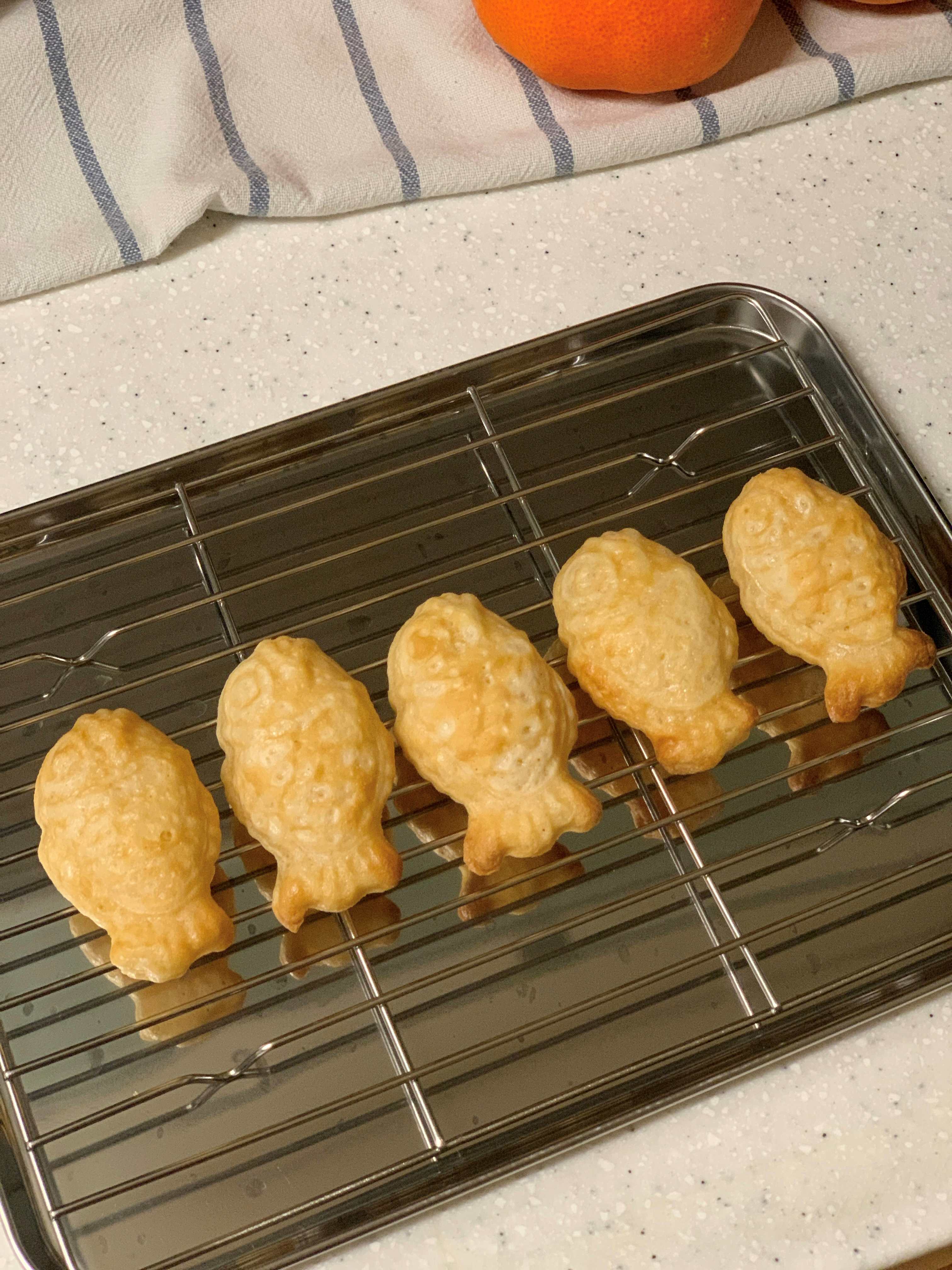 Bungeoppang filled with smooth and sweet yellow custard cream.