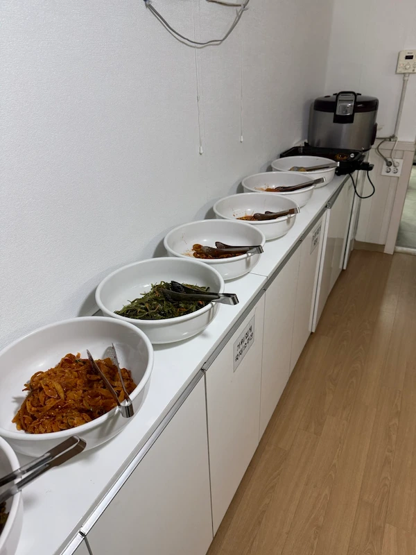 Assorted fresh Korean side dishes Banchan at Hoehyeon-jib Seongsu